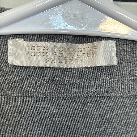 ELLIOTT Men’s Gray Button-Up Long Sleeve Collar Shirt Med 15-15.5 100% Polyester - Picture 4 of 16